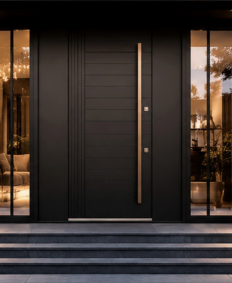 Modern mimariye uyumlu Kent villa kapısı